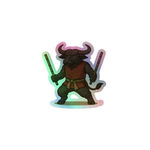 Carabao Arnisador Holographic Sticker – Filipino Martial Arts Strength with Shine